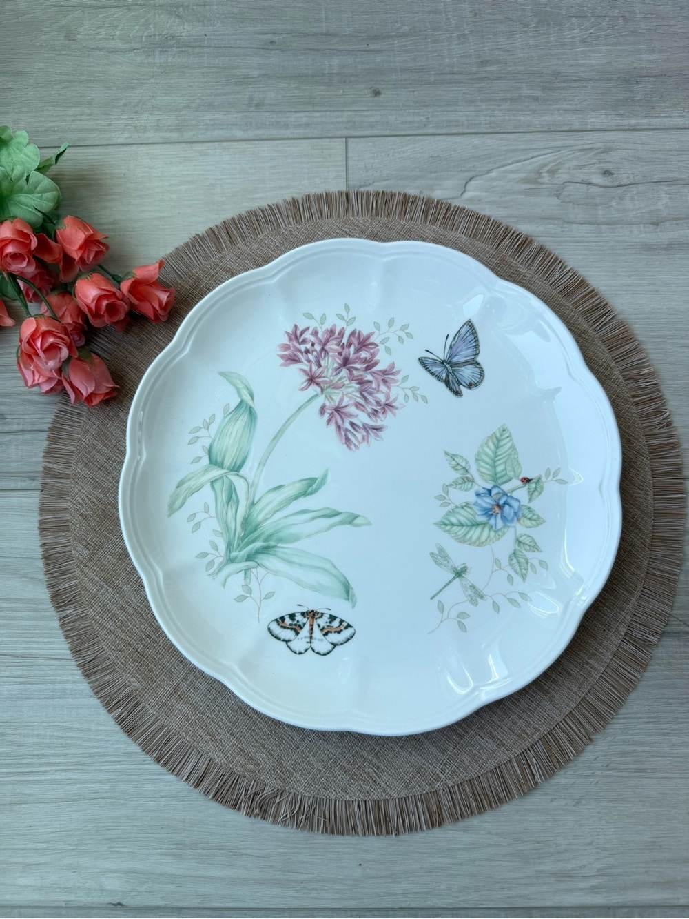 Lenox Buttertly Meadow Dinner
Plate SWALLOWTAIL floral farmhouse cottage decor
